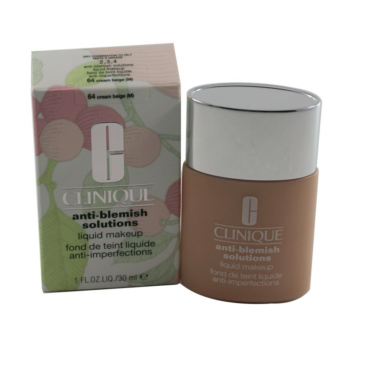 Clinique Anti Blemish/acne Solutions Liquid Makeup Choose Shade 64 Cream Beige