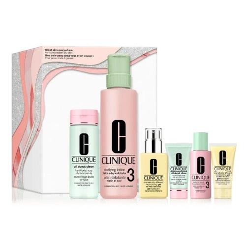 Clinique Great Skin Everywhere 3-Step Skincare Set For Oily Skin 6pcs