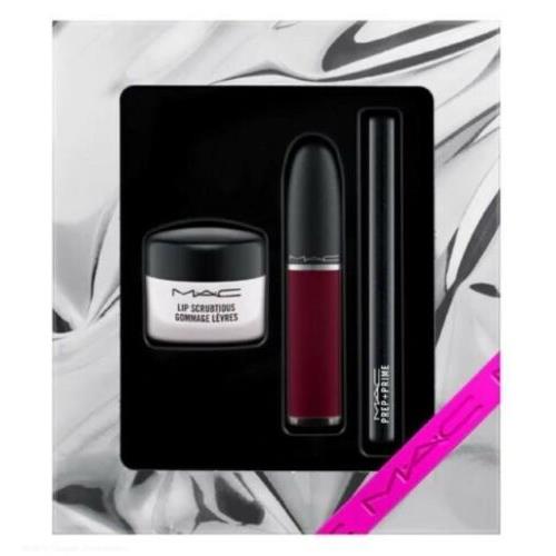 Mac Shiny Pretty Things Sweet Scrub Set Prep + Primer Good Tidings Lip Color
