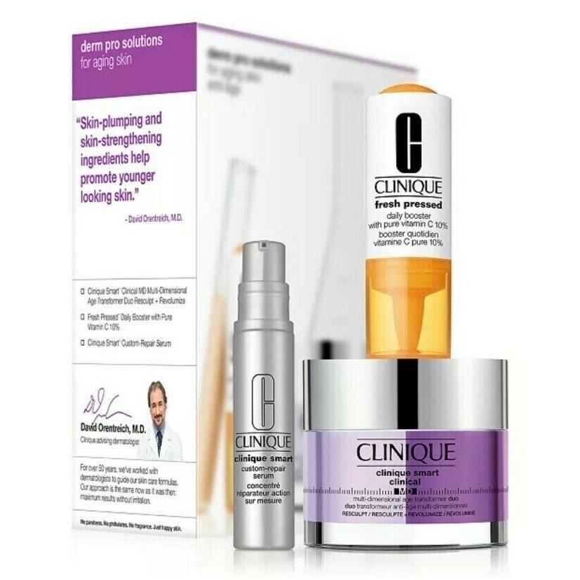 Clinique Derm Pro Solutions Smart For Aging Skin with Hyaluronic Acid 3 Pcs Set