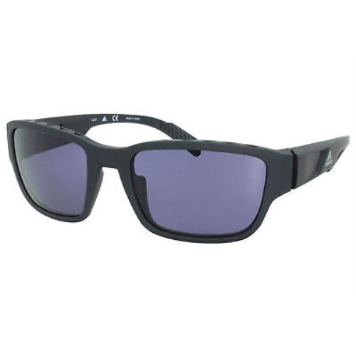 Adidas SP0007 02A Sunglasses Men`s Matte Black/smoke Lenses Rectangular 57mm
