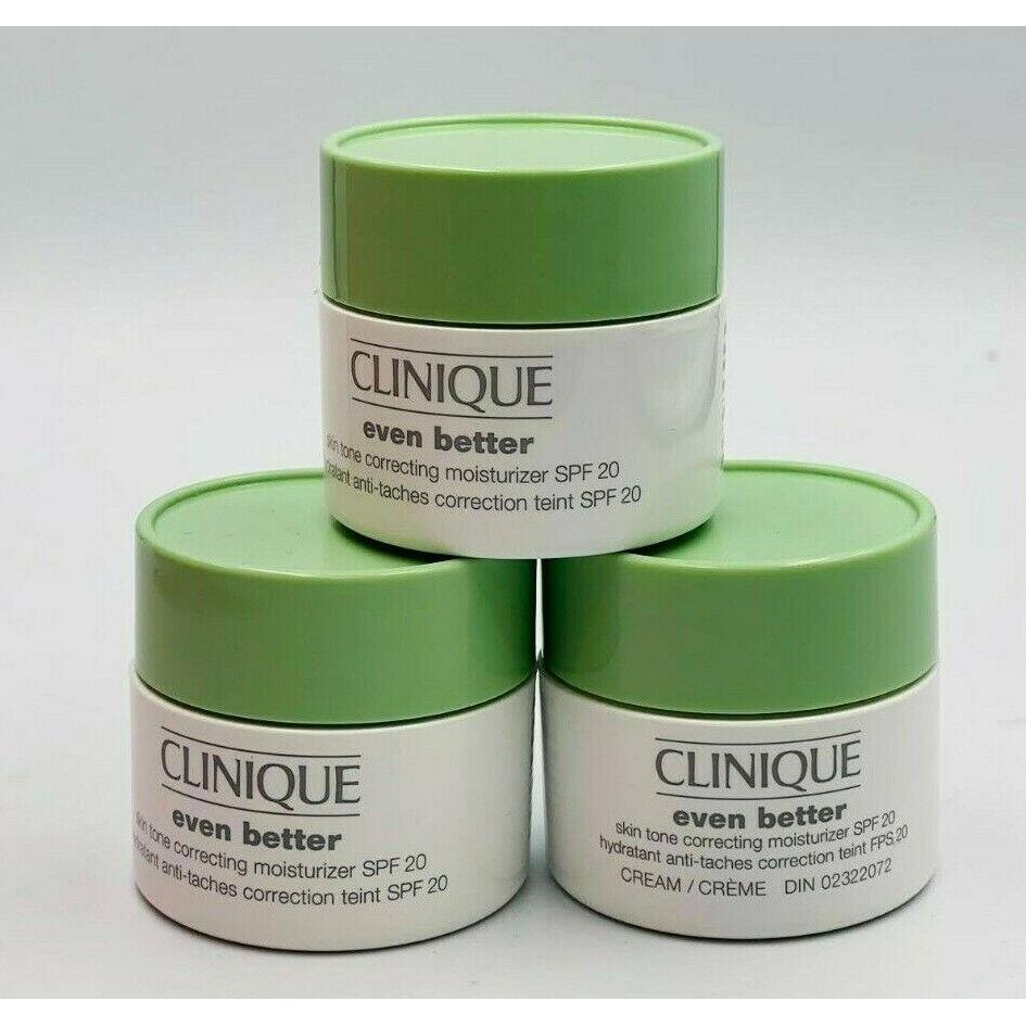 3 X Clinique Even Better Skin Tone Correcting Moisturizer 0.5oz. Nwob Rare