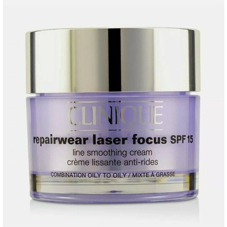 Clinique Repairwear Laser Focus Line Smoothing Cream Spf 15 1.7 oz Comb to Oily