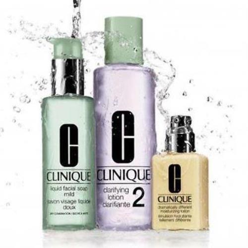 Full Size Clinique 3 Steps System For Dry / Dry Combination Skin Set