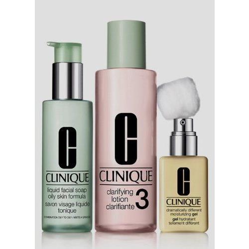 Clinique 3-Step Skin Care Kit Skin Type 3 Combination Oily to Oily Full Size