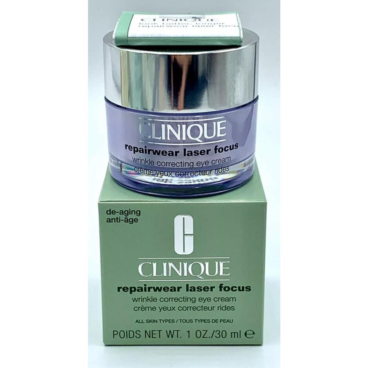 Clinique Repairwear Laser Focus Wrinkle Correcting Eye Cream 1oz Boxed