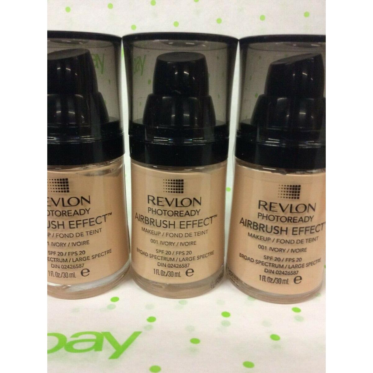 Lot OF 10 - Revlon Photoready Airbrush Effect Makeup Foundation 001 Ivory