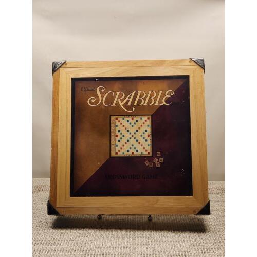 2002 Parker Brothers Scrabble in Wooden Box Nostalgia