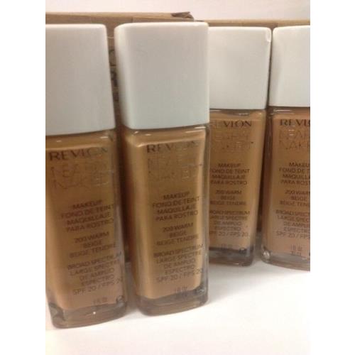 4 x Revlon Nearly Naked Liquid Makeup Foundation Broad S SPF20 200 Warm Beige