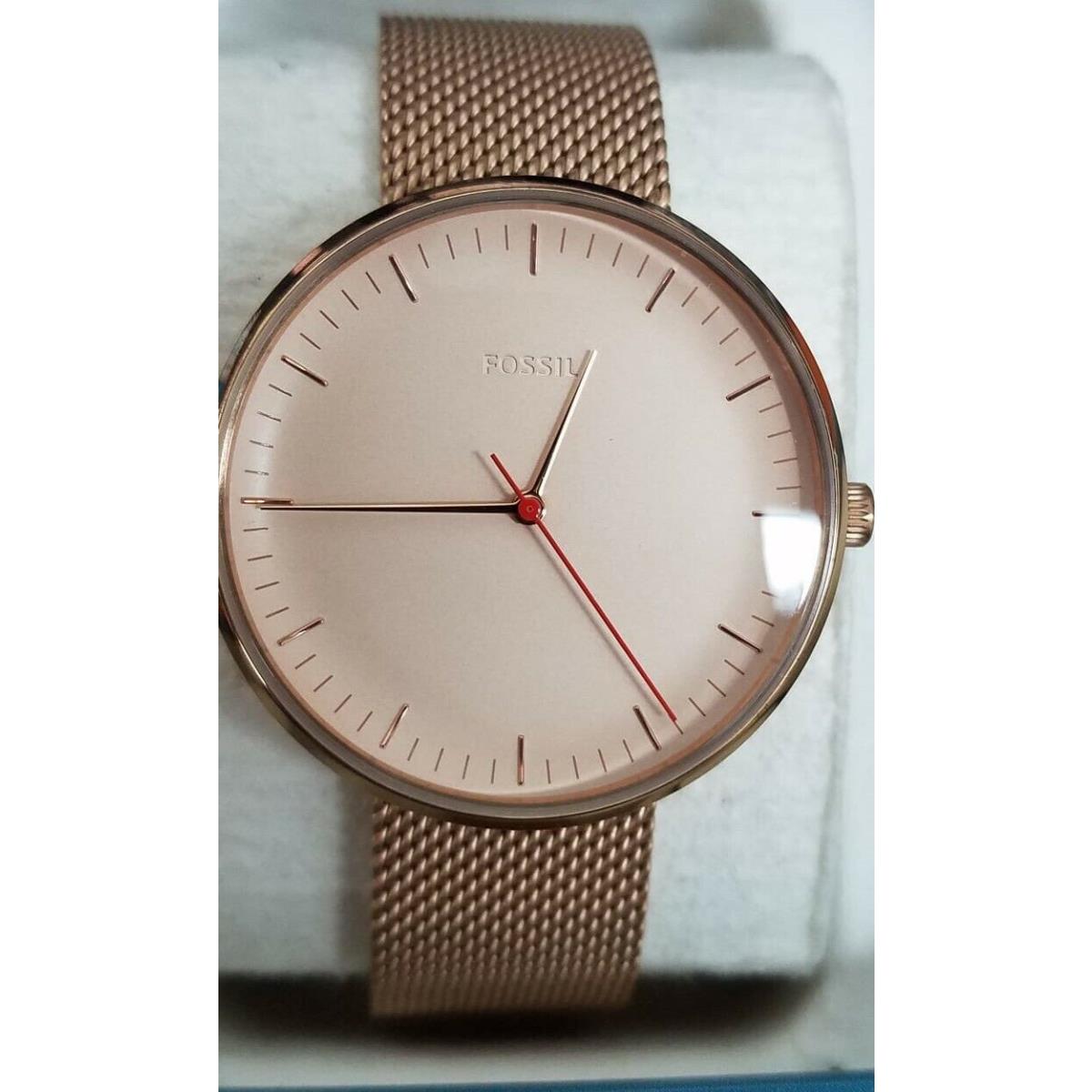 Fossil Essentialist Three-hand Rose Gold Stainless Steel Women`s Watch ES4425