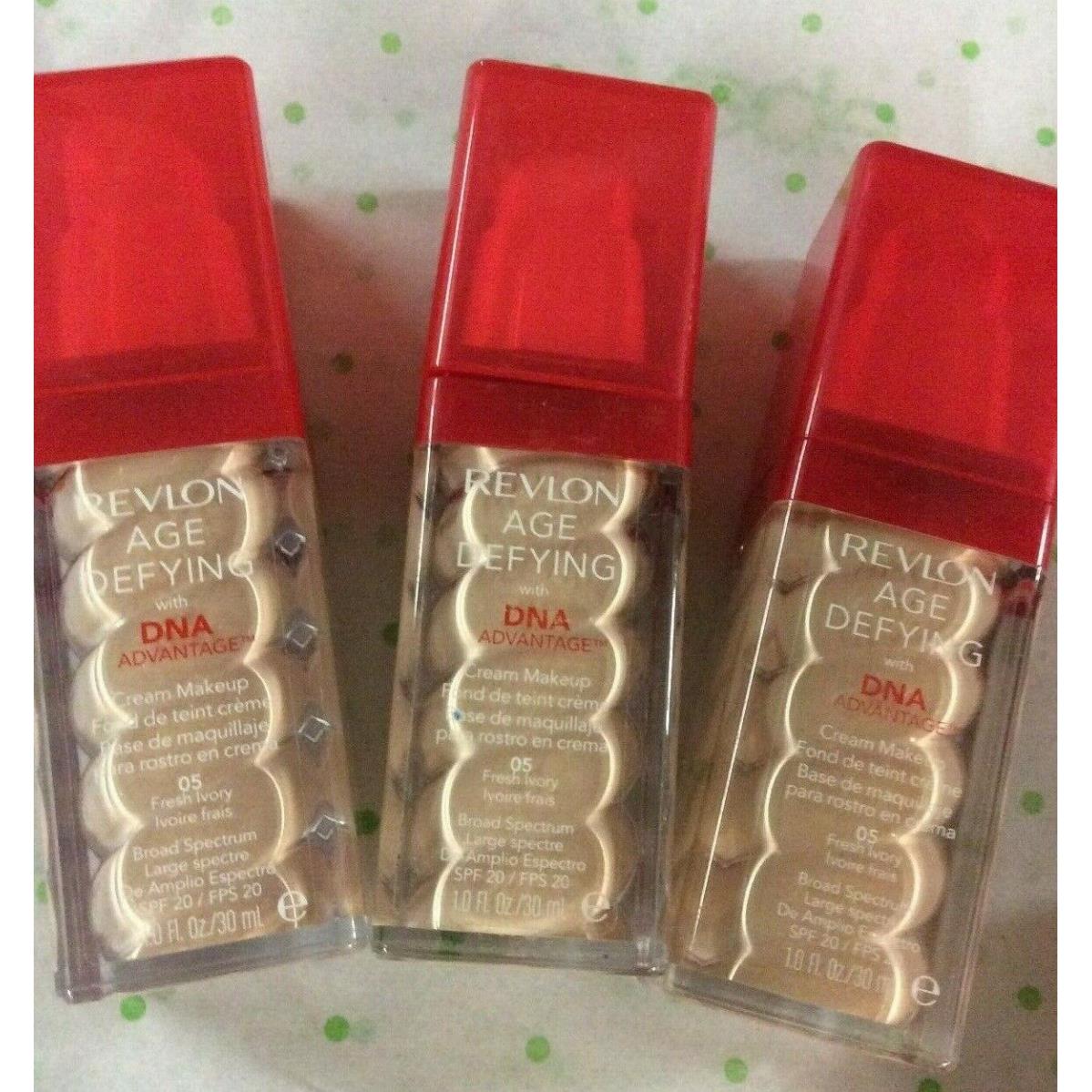 3 X Revlon Age Defying with Dna Advantage Makeup Foundation 05 Fresh Ivory New