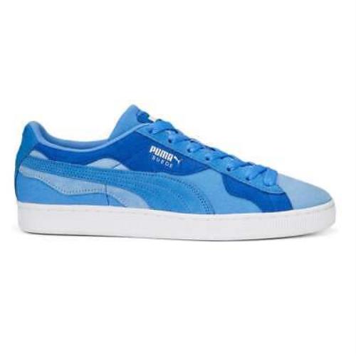 Puma Suede Camowave Earth Lace Up Mens Blue Sneakers Casual Shoes 39067301