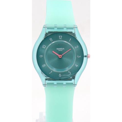 Swiss Swatch Skin Ultra-thin Pastelicious Teal Silicone Watch 34mm SS08L100