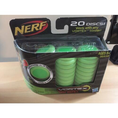 Nerf Vortex Disc Refill Pack 20 Green Discs Work with Any Vortex Blaster