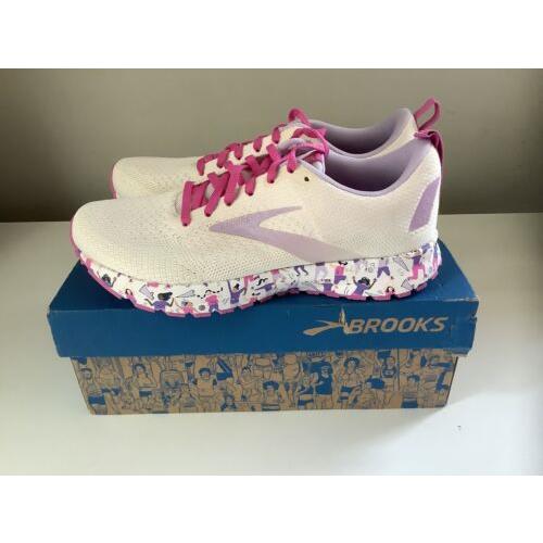 Brooks Revel 4 Empower Her Women`s Running Shoes - Cream/pink - Sz 8