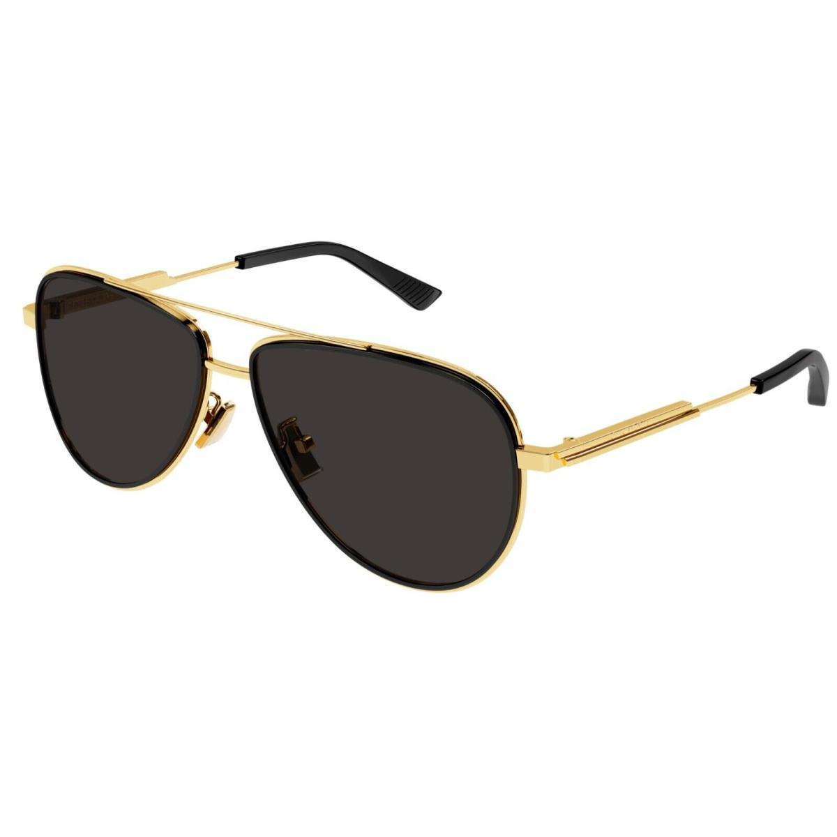 Bottega Veneta BV1240S 001 Gold/grey Oval Men`s Sunglasses