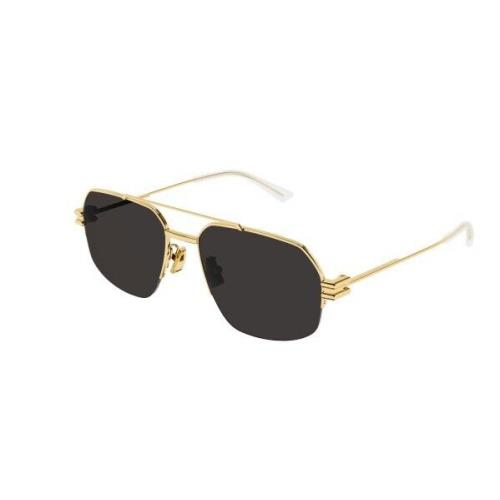 Bottega Veneta BV1127S 002 Gold/grey Caravan Unisex Sunglasses