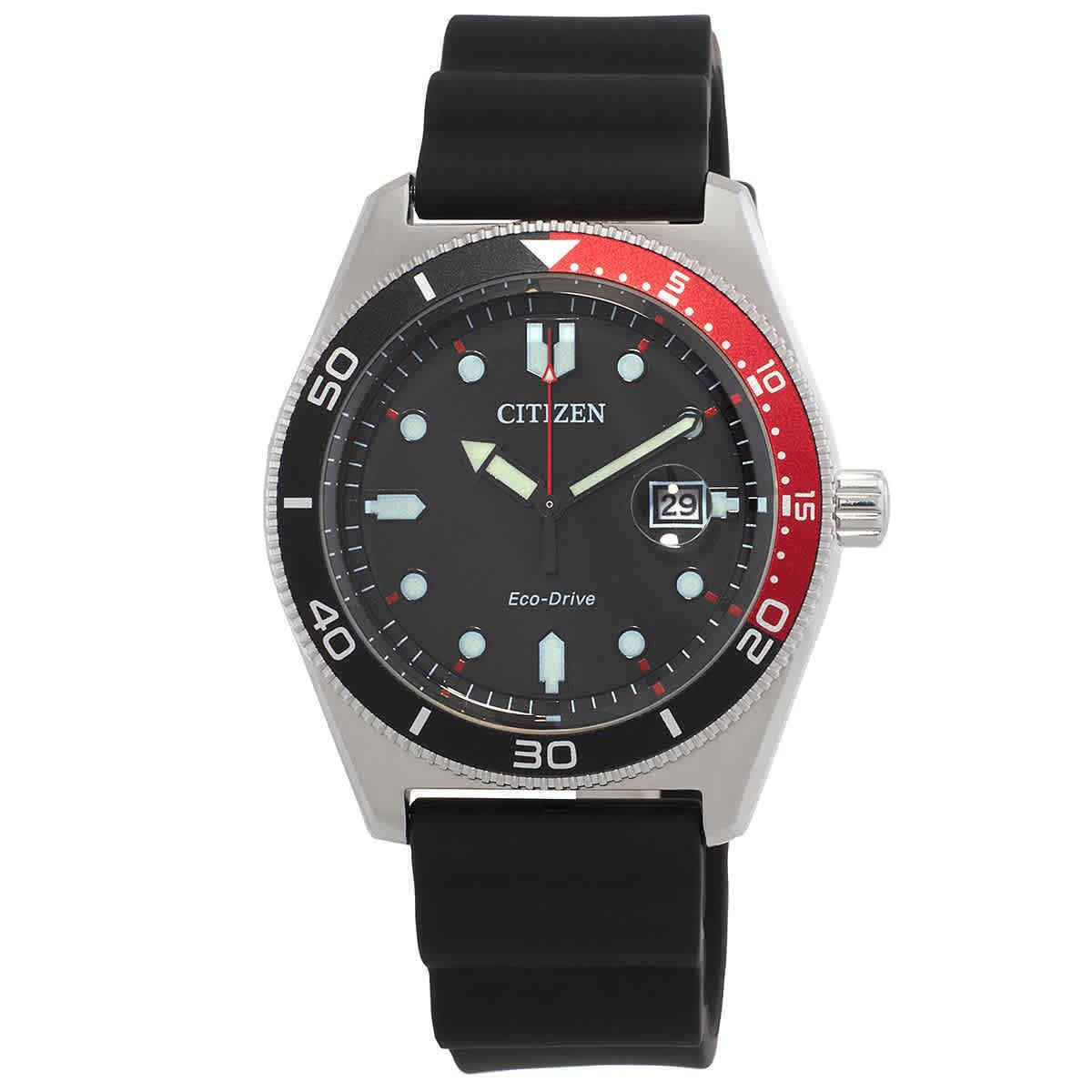 Citizen Marine Black Dial Eco-drive Men`s Watch AW1769-10E