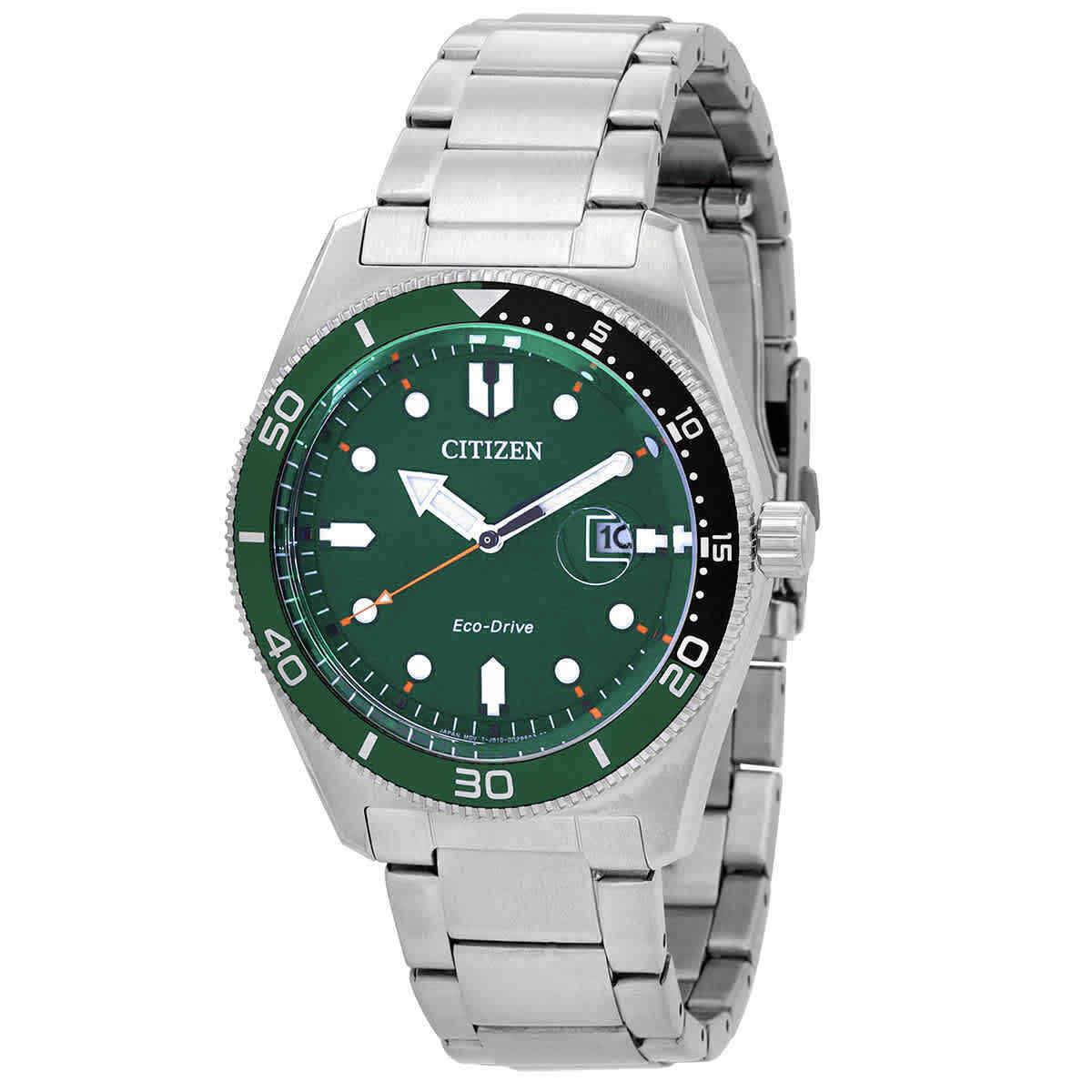 Citizen Marine Eco-drive Green Dial Men`s Watch AW1768-80X