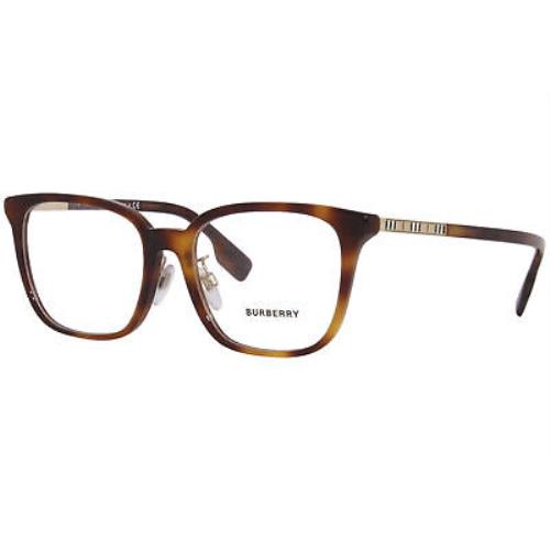 Burberry Leah BE2338F 3316 Eyeglasses Frame Women`s Light Havana Full Rim 53mm