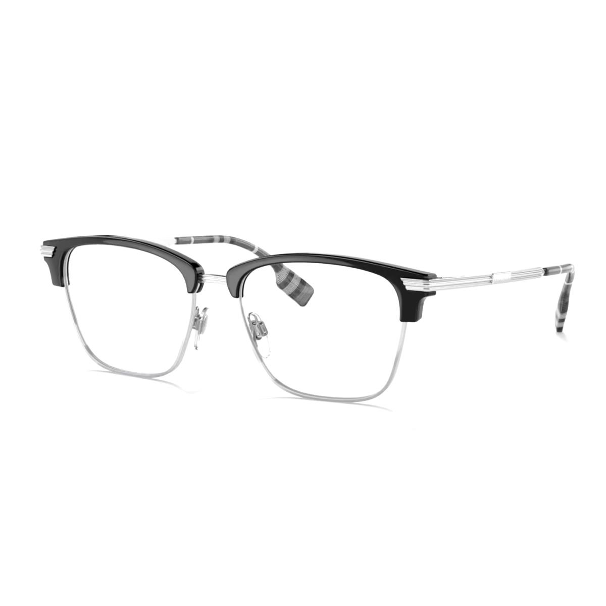 Burberry Pearce Eyeglasses B 2359 3001 53-17 145 Shiny Black Silver Frames