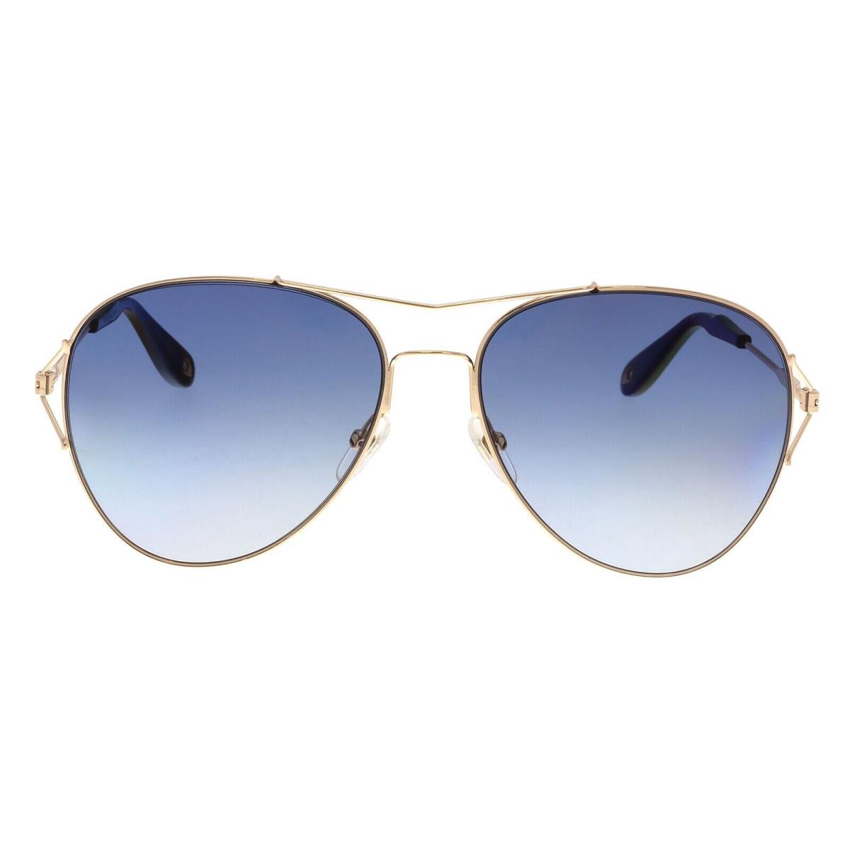Givenchy GV7005/S Ddb DD Gold Aviator Sunglasses - Gold, Frame: Gold, Lens: Blue Gradient