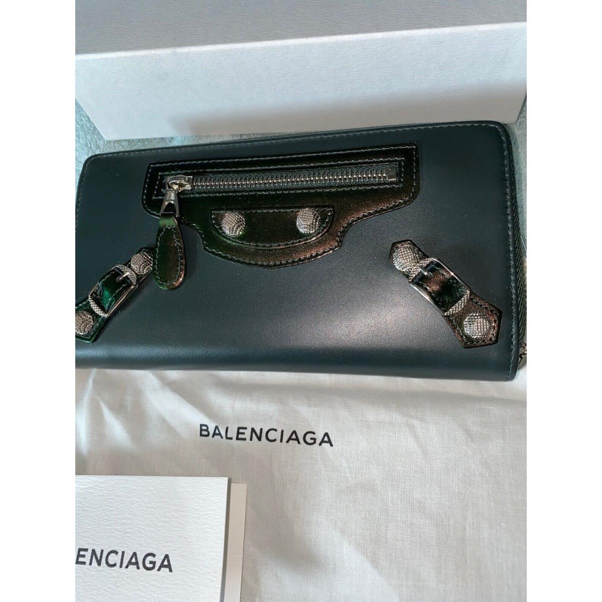 Balenciaga Wallet Green Silver Accents