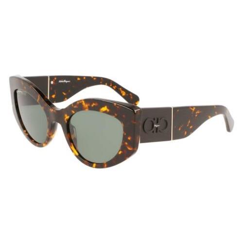 Salvatore Ferragamo SF 1044S 281 Vintage Tortoise Sunglasses W/green Lenses
