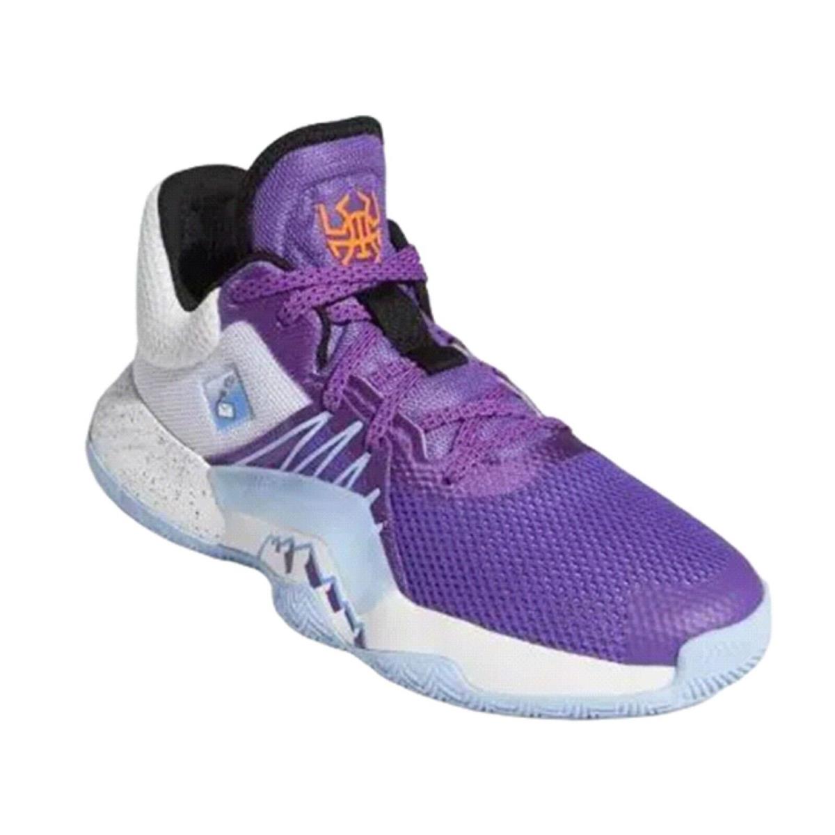 Adidas Unisex D.o.n. Issue 1 J Kid`s Basketball Sneaker - Purple/White/Blue