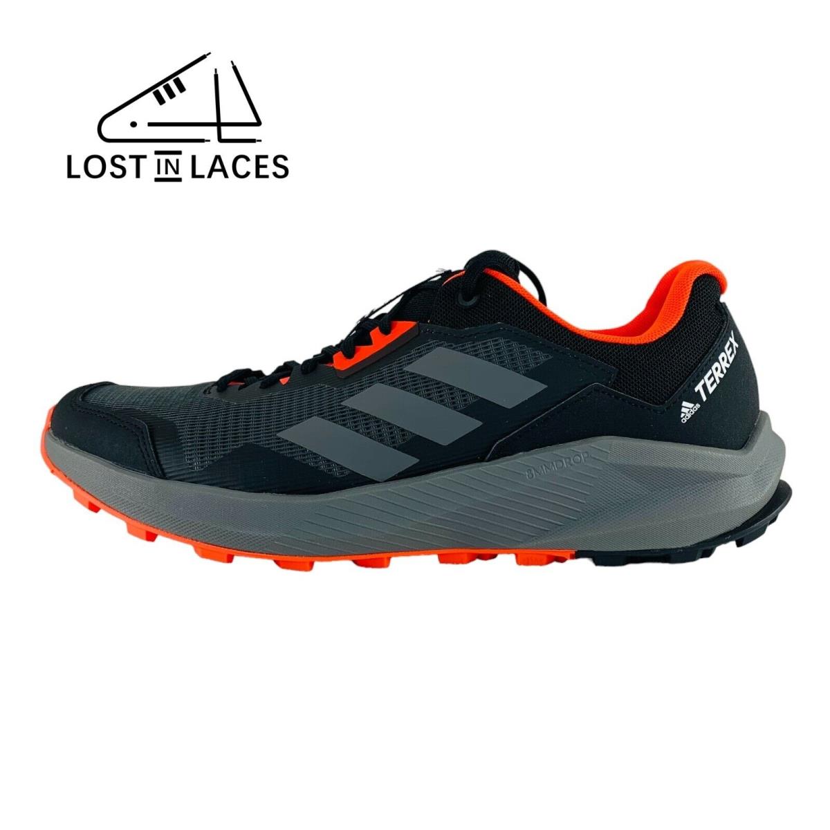 Adidas Terrex Trailrider Black Red Grey Trail Running Shoes Men`s Sizes - Black