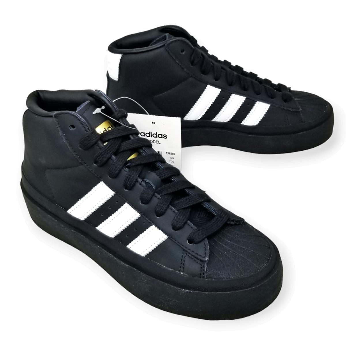 Adidas 424 Pro Model Leather Men`s Shoes Core Black FX6849 - Size 5 Eur 37.5 - Black