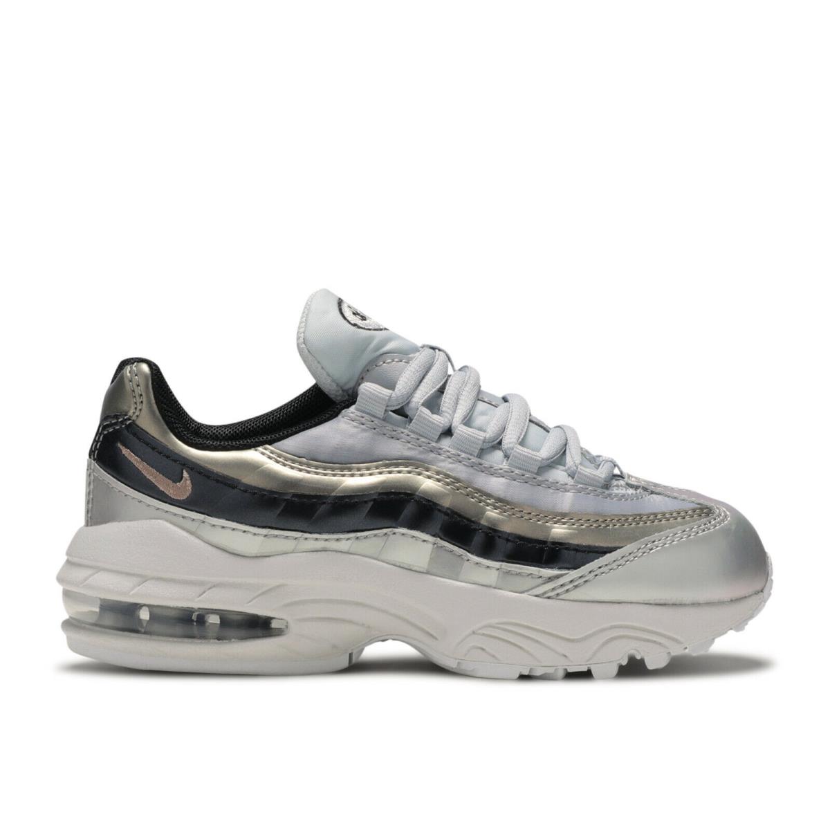 Nike Air Max 95 Special Edition Youth Size 11.0 C Metallic Platinum Rare - METALLIC PLATINUM, METALLIC RED BRONZE