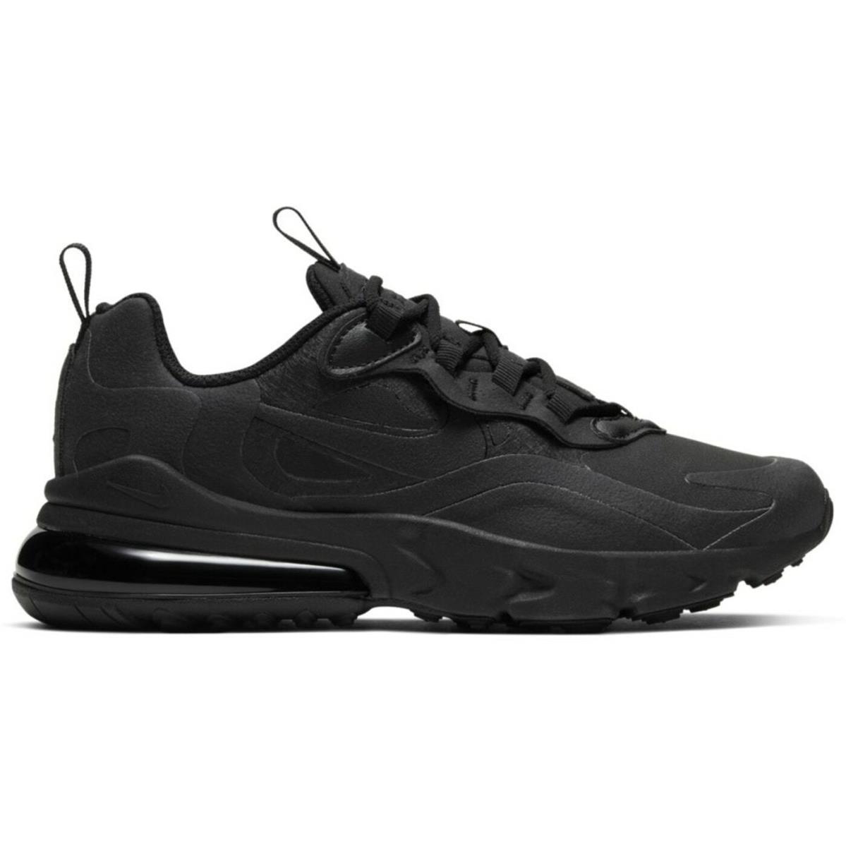 Grade School Youth Size Nike Air Max 270 React Triple Black Casual BQ0103 004 - Triple Black