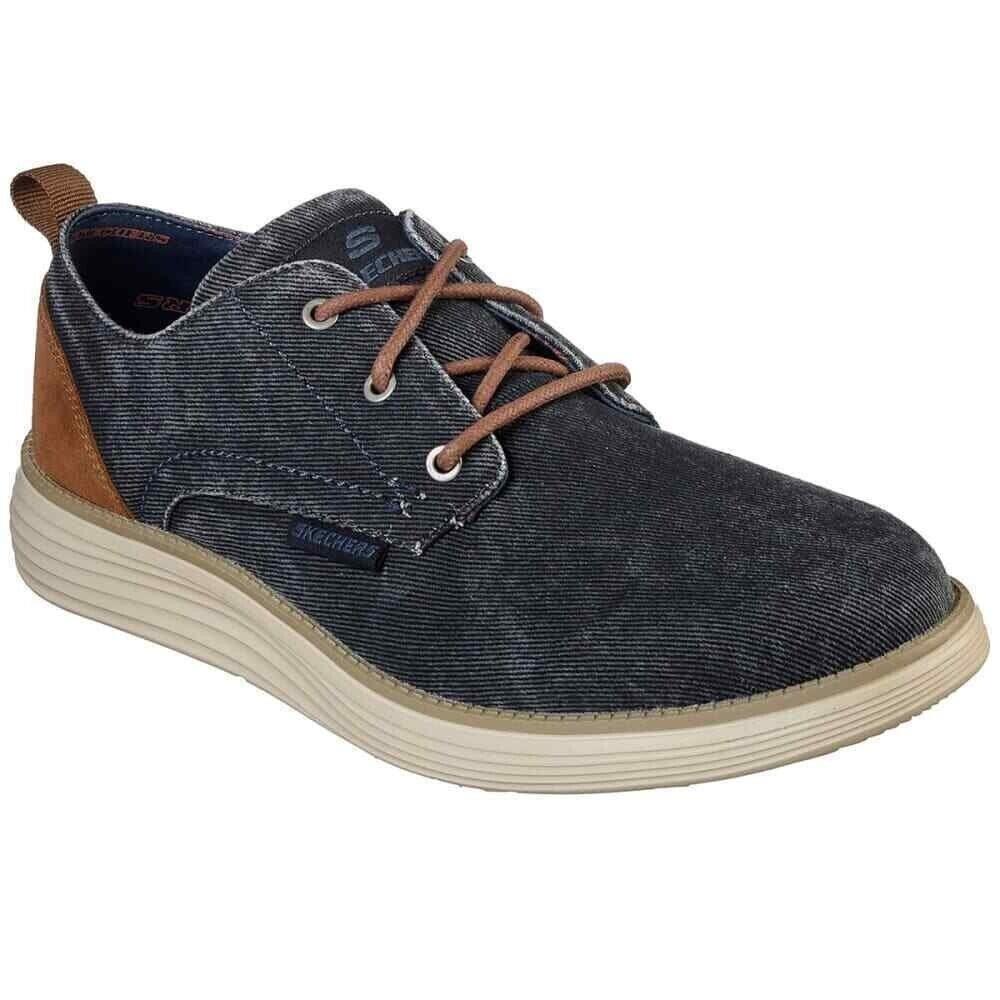 Skechers Mens Classic Fit Memory Foam Status 2.0 Pexton Navy Oxford Shoes 10.5 - Navy