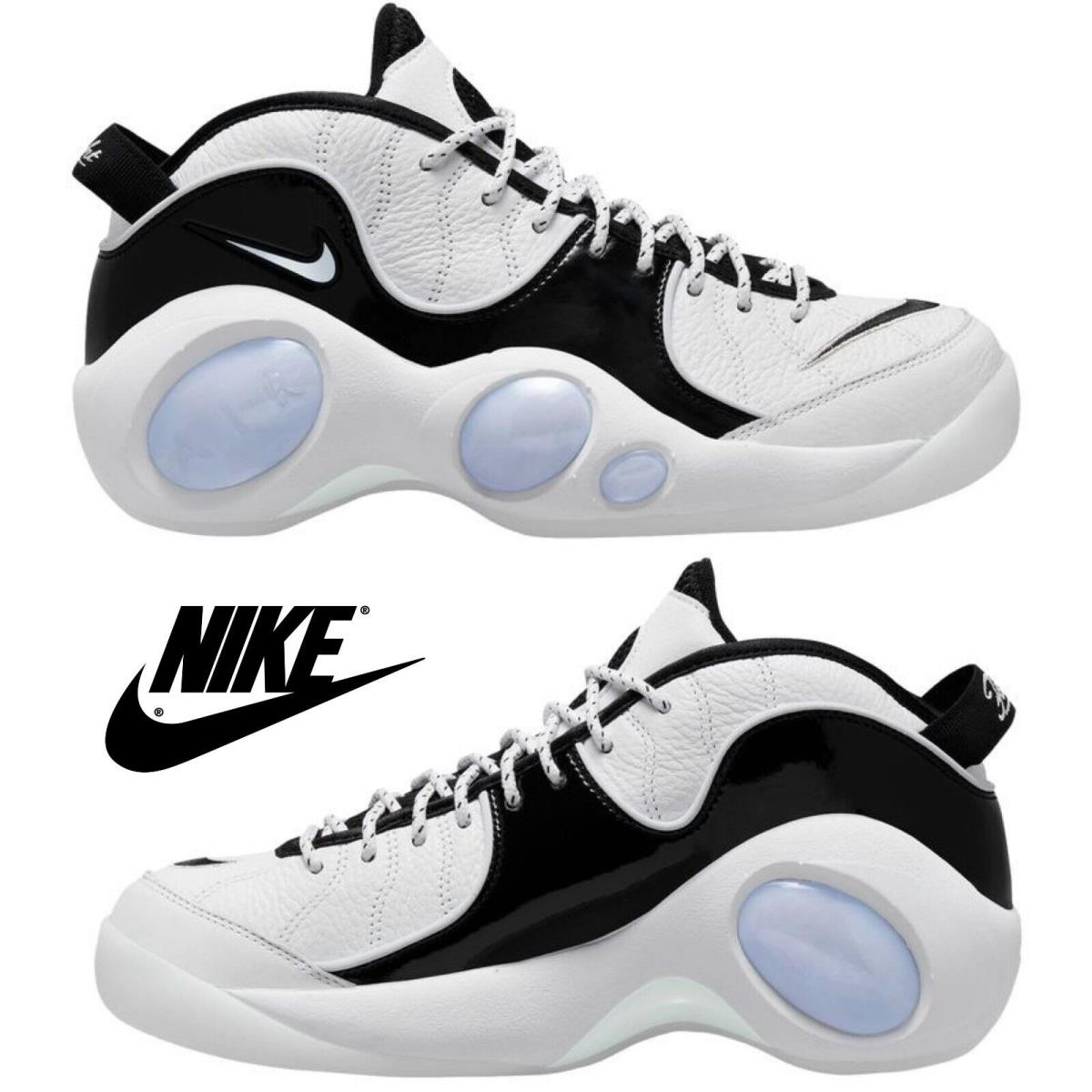 Nike Air Zoom Flight 95 Men`s Basketball Sneakers Comfort Lightweight Shoes - White , White/Black/Grey Manufacturer