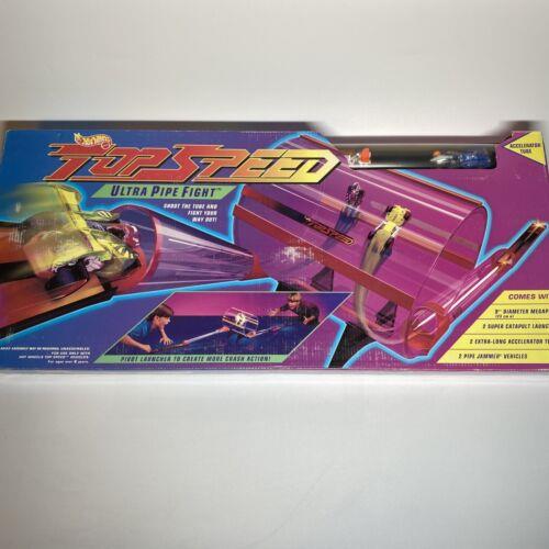 Vintage 1994 Hot Wheels Top Speed Ultra Pipe Fight with 2 Vehicles