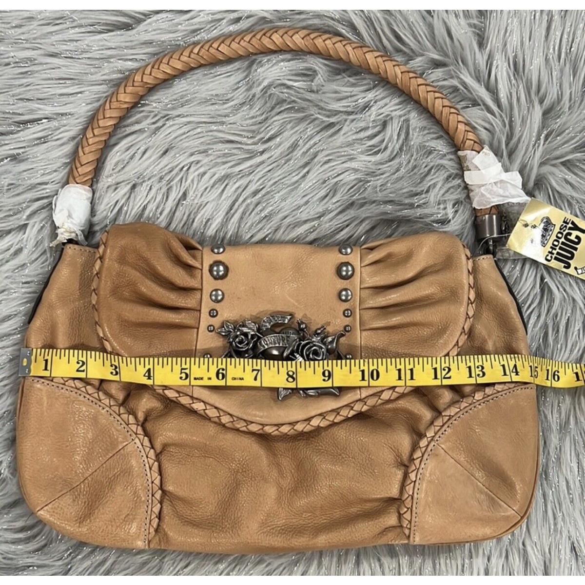 Vintage Juicy Couture brown leather satchel purse lock crush | eBay