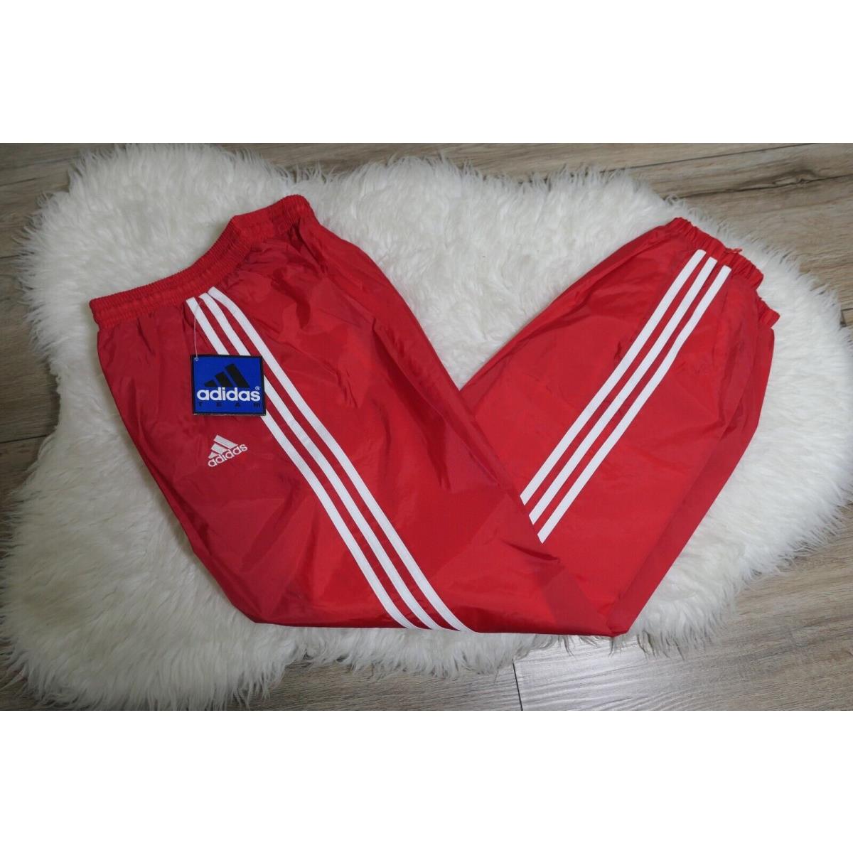 Adidas Vintage Team Nylon Red Lined Track Pants Youth XL Yxl