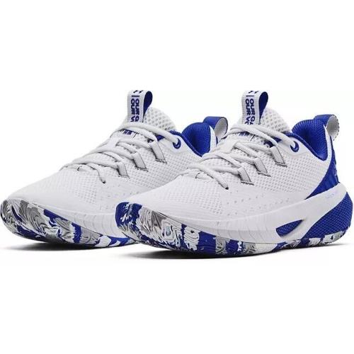 Under Armour Womens Hovr Ascent Fashion Basketball Shoes White Blue 9.5