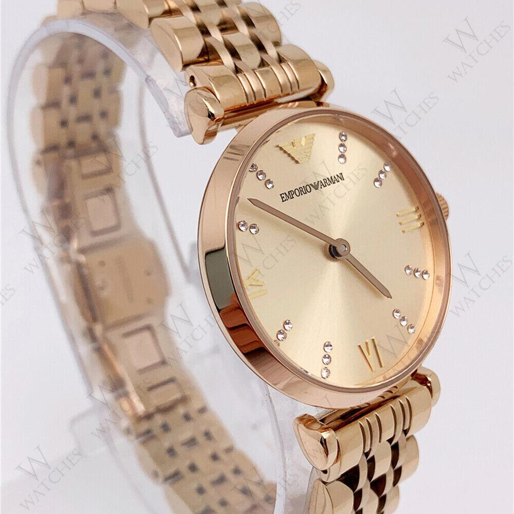 Emporio Armani AR11059 Gianni T-bar Rose Gold Tone Fashion Women`s Watch