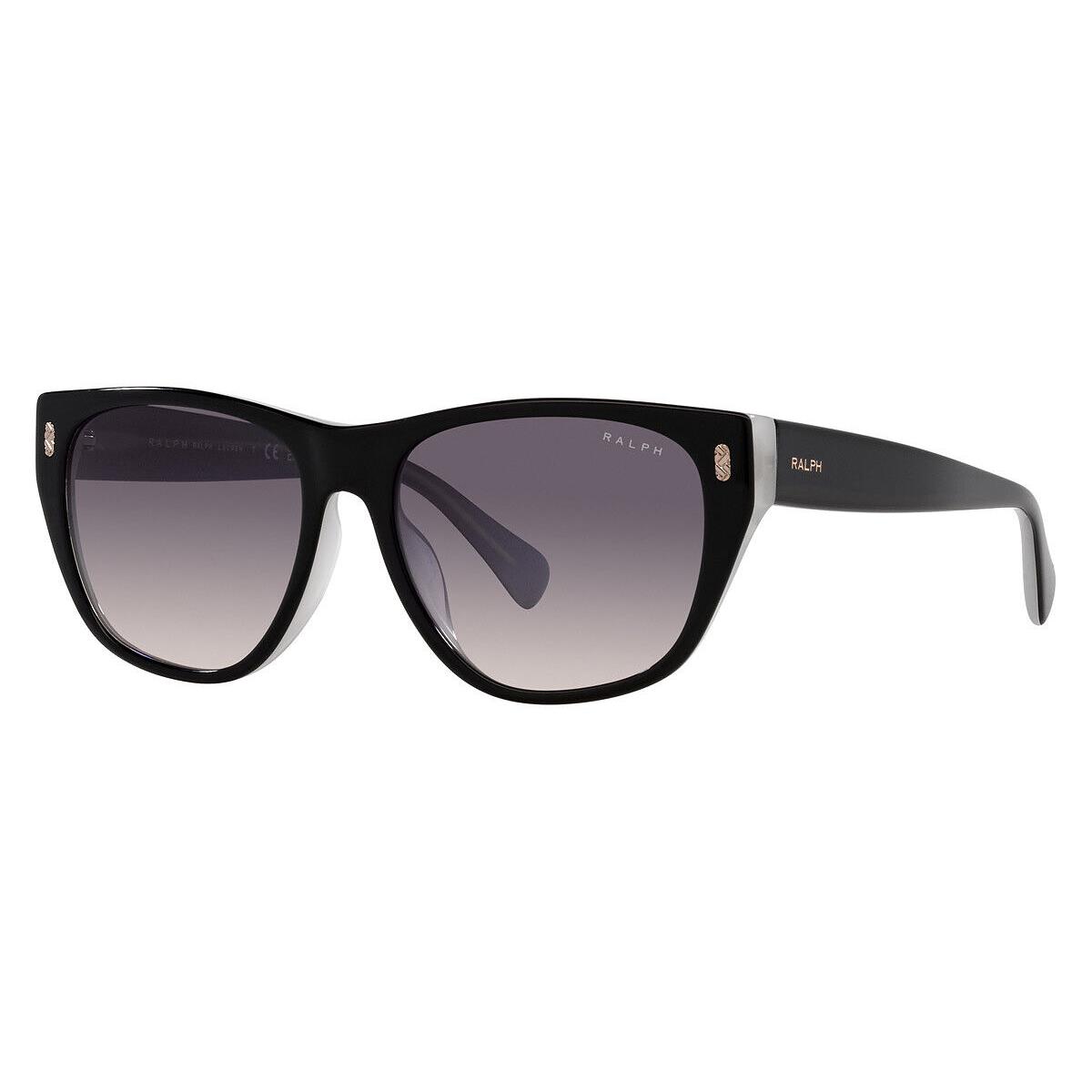 Ralph Lauren RA5303U Sunglasses Women Irregular 55mm - Frame: Shiny Black on Opal Gray / Pink Gradient Gray, Lens: Pink Gradient Gray