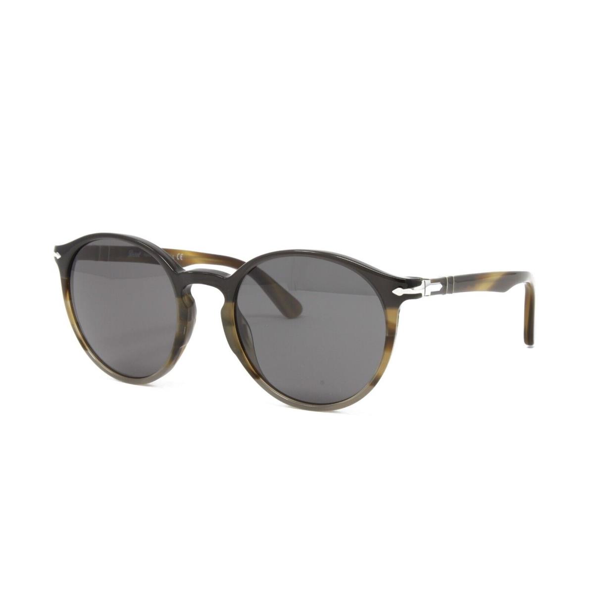 Persol Men`s Sunglasses PO3171S 1135B1 Black Grey Striped 52mm Gray Lens