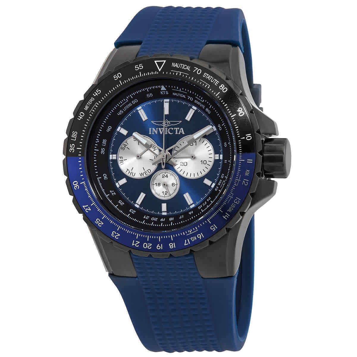 Invicta Aviator Chronograph Quartz Blue Dial Men`s Watch 33037