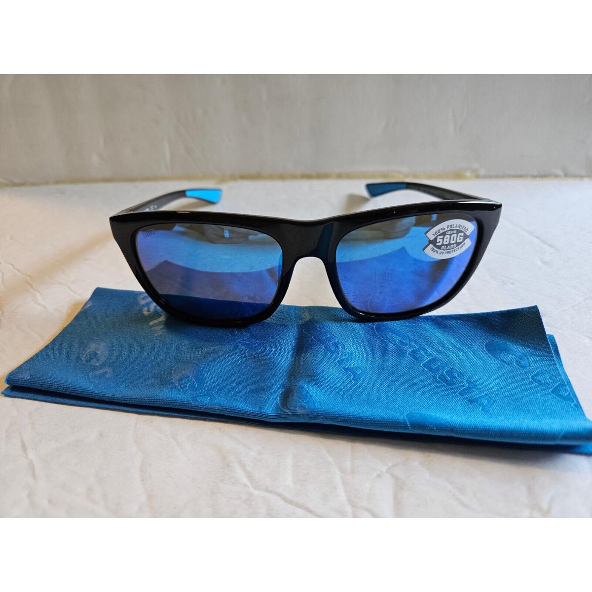 Costa Del Mar Cheeca 60S9005 Shiney Black Blue Mirror 580G Sunglasses