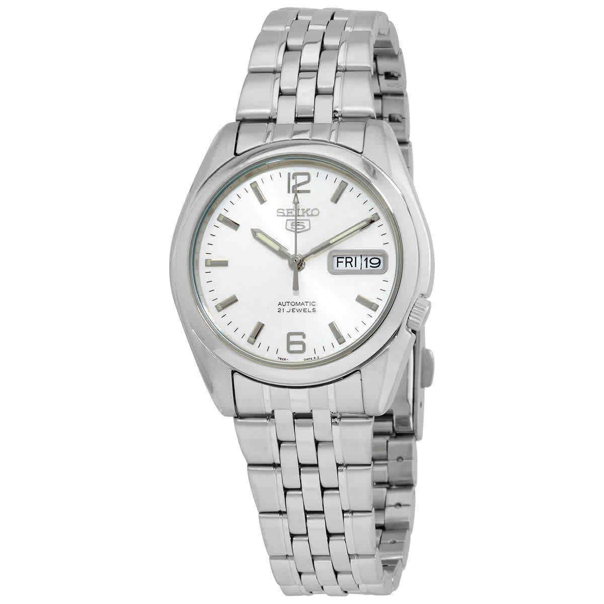 Seiko Series 5 Automatic White Dial Men`s Watch SNK385K1