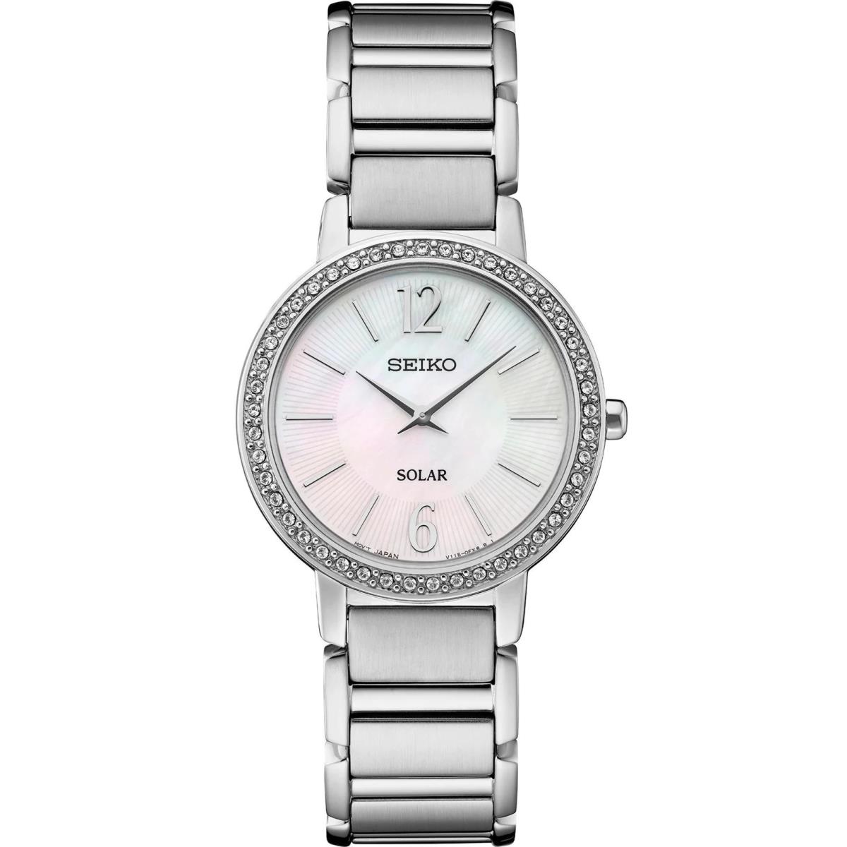 Seiko Essentials Solar Mother-of-pearl Dial Women Watch SUP467