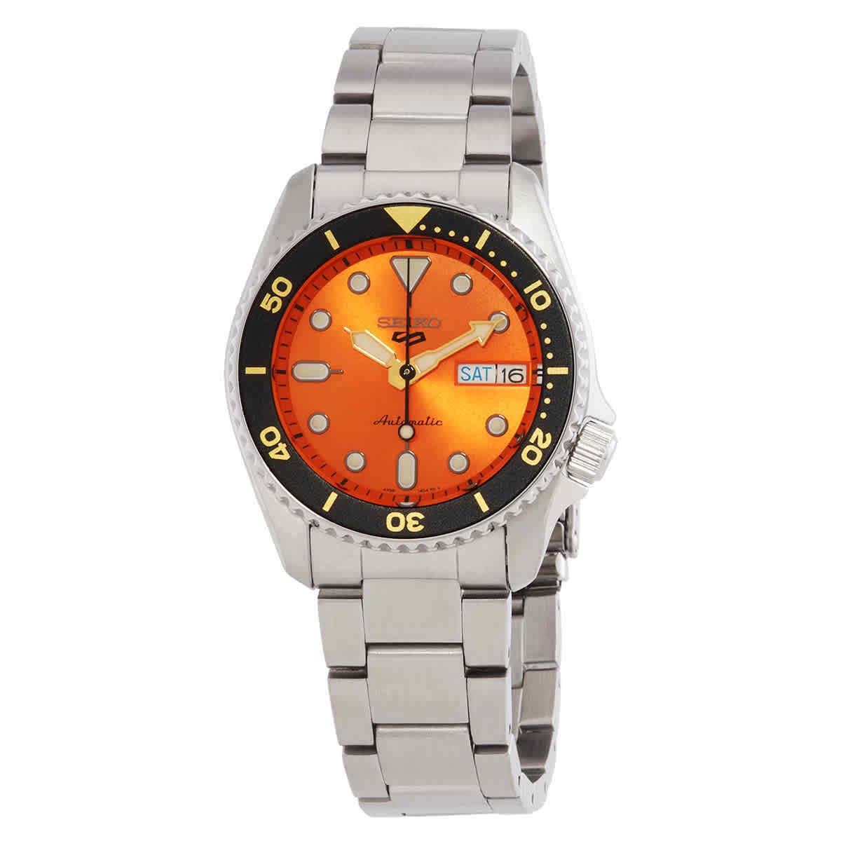 Seiko 5 Automatic Orange Dial Men`s Watch SRPK35K1