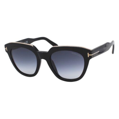Tom Ford Haley FT 686 01W Black Blue Gradient Women`s Sunglasses 51-21-140 Wcase - Frame: Black, Lens: Blue