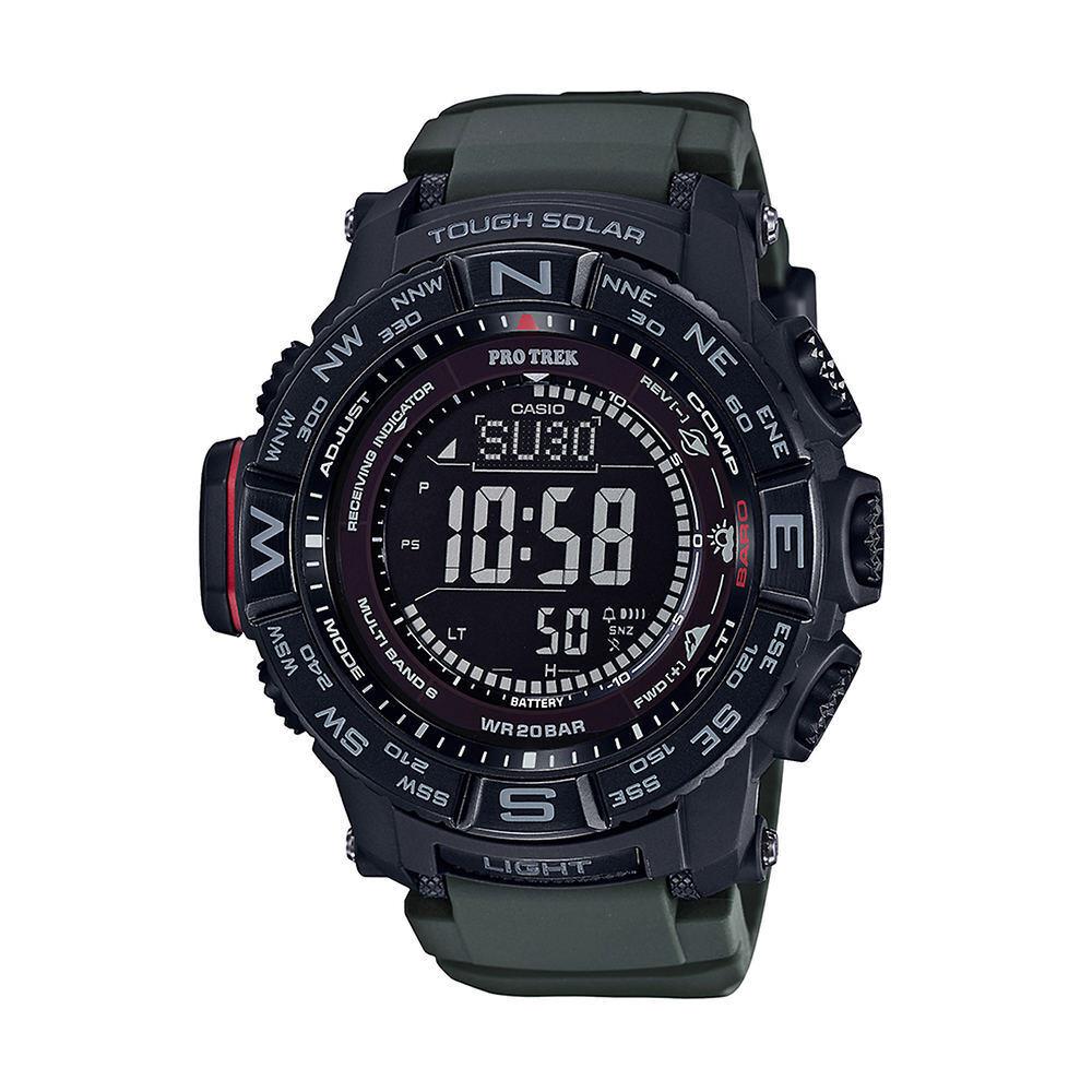 Casio Pro Trek Triple Sensor Watch with Stn Lcd Black