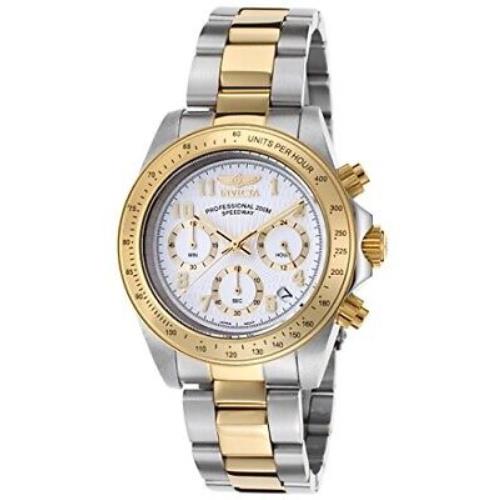 Invicta Speedway Chronograph White Dial Two-tone Men`s Watch